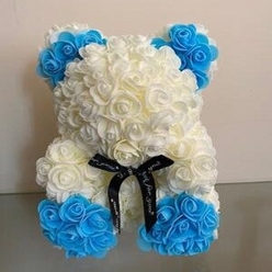 WHITE AND BLUE BEAR